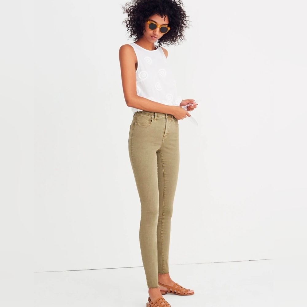 Madewell 9” High Rise Skinny Stretch Jeans Green Size 24